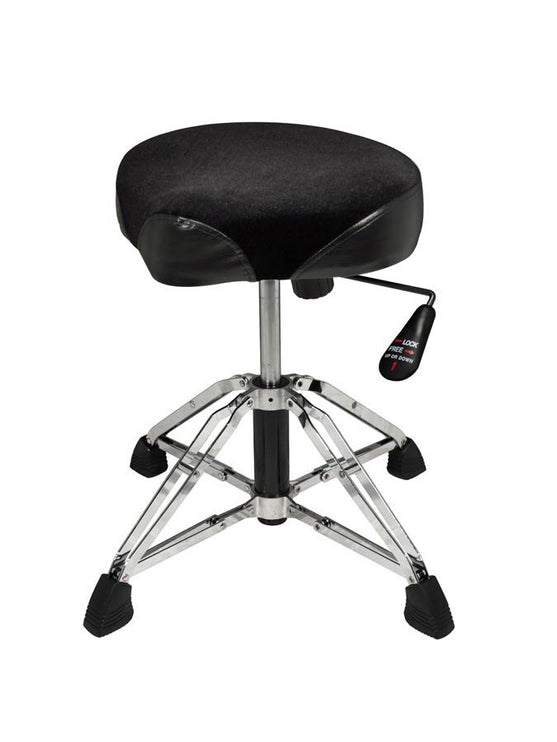 drumthrone, adjustable height (pneumatic), double braced legs, saddle seat