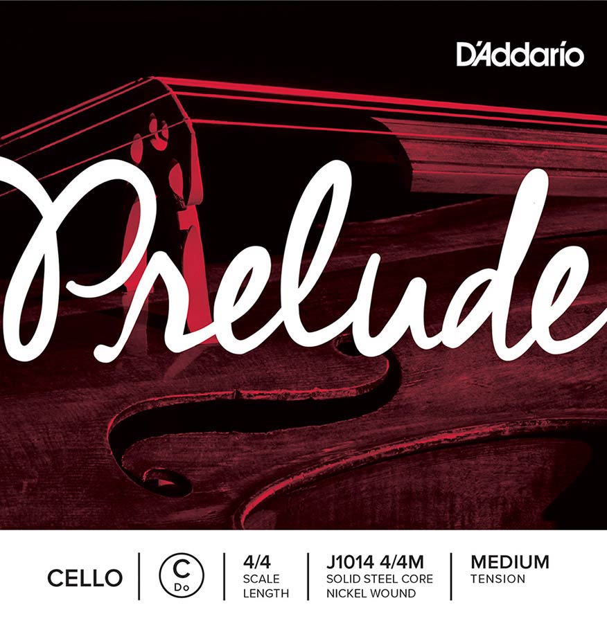 D'Addario J1014-44M Cellosnaar C-4 4/4 Medium steel compound Omwonden