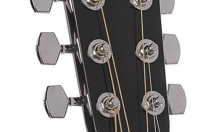 dreadnought guitar, diecast machine heads, black