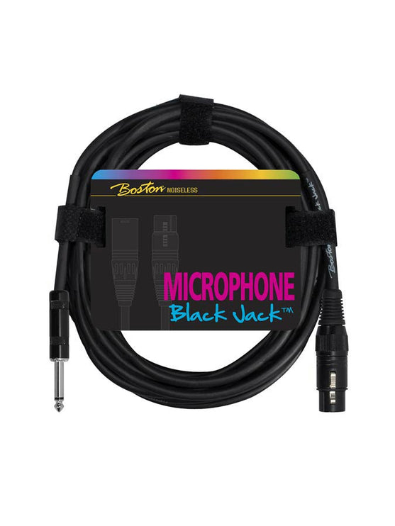 microphone cable, black, 1 x XLR3f +1 x jack, 5 meter