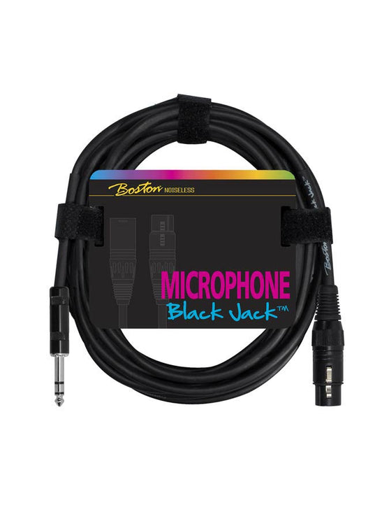 microphone cable, black, 1 x XLR3f +1 x jack 3-pole balanced, 5 meter