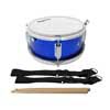 junior marching snare drum, with belt, 10 inch, 5 inch deep, blue with white hardware