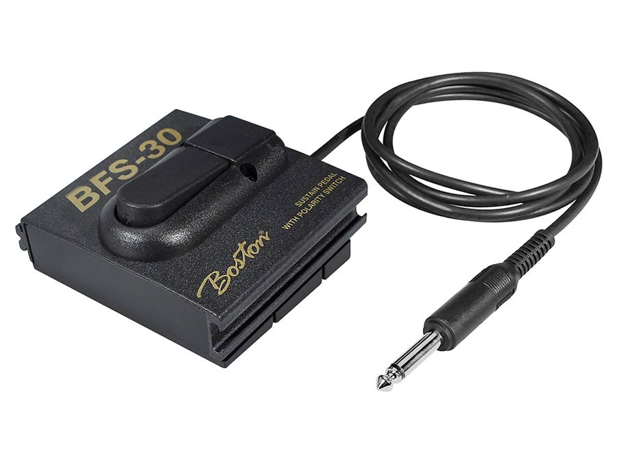 Boston - BFS-30 - Sustain Pedal, Aluminum Linkable Model, 1,8mtr Fixed Cable, Switchable Polarity