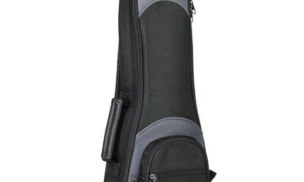 Boston - UKS-25-BG - Gig Bag For Ukulele, 25 Mm. Padding, Black And Grey, Multiple Pockets, Soprano Shape