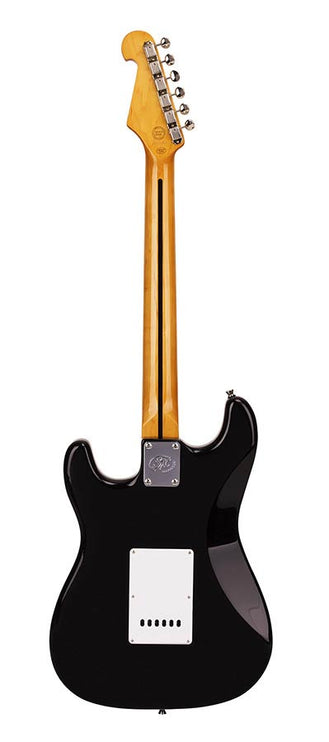 electric guitar 62 vintage style, 3 single coil pickups, vintage tremolo, black, incl. gig bag