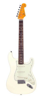 SX SST62-VWH Retro Series elektrische gitaar met tas – vintage wit