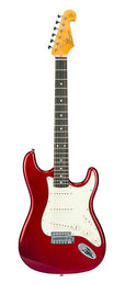 electric guitar 62 vintage style, 3 single coil pickups, vintage trem, candy apple red, incl.gig ba