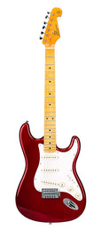 electric guitar 57 vintage style, 3 single coil pickups, vintage trem,candy apple red, gig bag