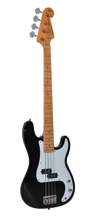 57 vintage P-style electric bass guitar, with split single coil pickup, with bag, black