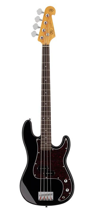 62 vintage P-style electric bass guitar, with split single coil pickup, with bag, black