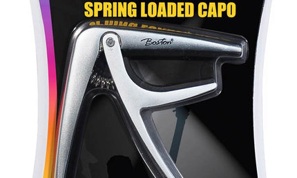 spring loaded capo for acoustic or electric guitar, titanium