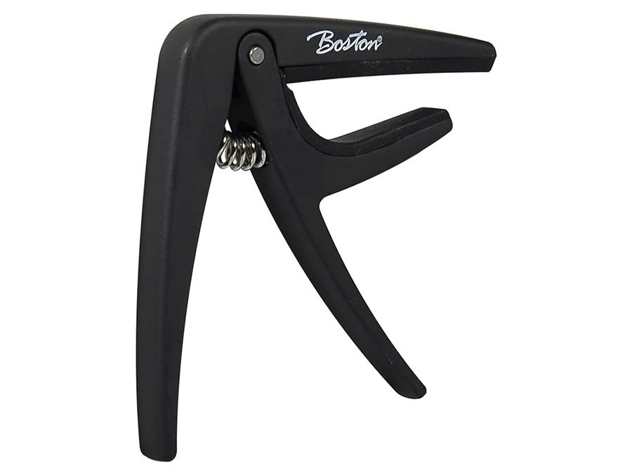 spring loaded capo for acoustic or electric guitar, black