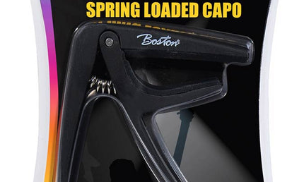 spring loaded capo for acoustic or electric guitar, black