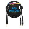 audio signal cable, 2x RCA to 6.3mm jack mono, 0.30 meter