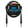 audio signal cable, 6.3mm jack stereo to 6.3mm jack stereo, 0.75 meter