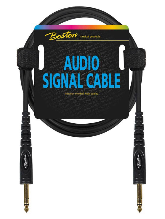 Boston - AC-222-300 - Audio Signal Cable, 6.3mm Jack Stereo To 6.3mm Jack Stereo, 3.00 Meter