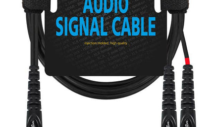 audio signal cable, 2x 6.3mm jack mono to 6.3mm jack stereo, 0.75 meter