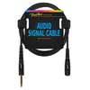 audio signal cable, 6.3mm female jack stereo to 6.3mm jack stereo, 0.75 meter