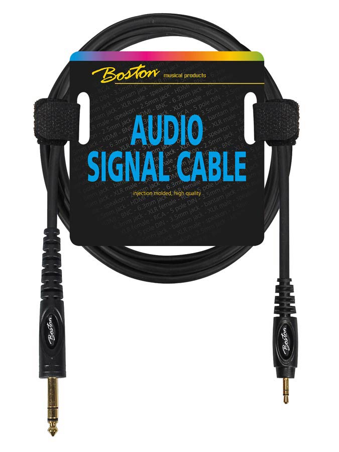 Boston - AC-262-150 - Audio Signal Cable, 3.5mm Jack Stereo To 6.3mm Jack Stereo, 1.50 Meter