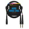 audio signal cable, 6.3mm female jack stereo to 2x 6.3mm jack mono, 3.00 meter