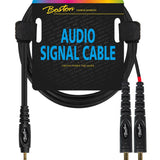 Boston - AC-263-600 - Audio Signal Cable, 3.5mm Jack Stereo To 2x 6.3mm Jack Mono, 6.00 Meter