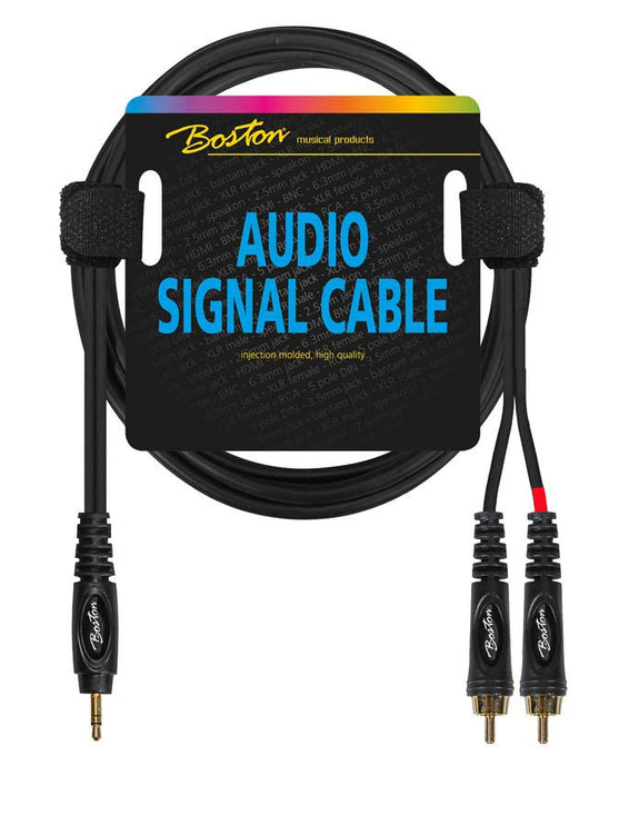 Boston - AC-276-300 - Audio Signal Cable, 2x Rca To 3.5mm Jack Stereo, 3.00 Meter