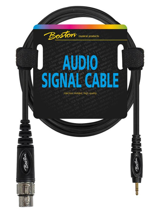 audio signal cable, XLR female to 3.5mm jack stereo, 0.30 meter