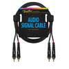 audio signal cable, 2x RCA to 2x RCA, 0.75 meter