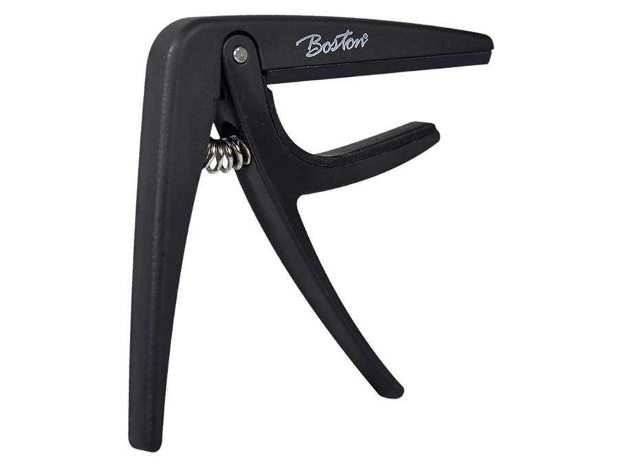 spring loaded capo for classic guitar, black