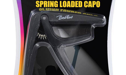 spring loaded capo for classic guitar, black