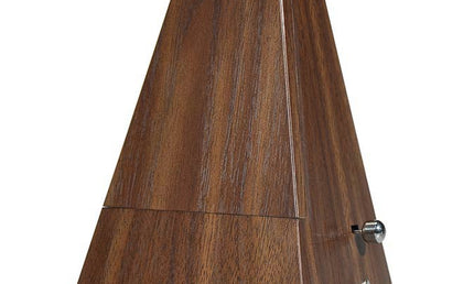 mechanical metronome with bell (0-2-3-4-6), 40-208 bpm, pyramid model, wood grain