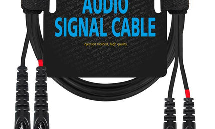 audio signal cable, 2x RCA to 2x 6.3mm jack mono, 0.75 meter