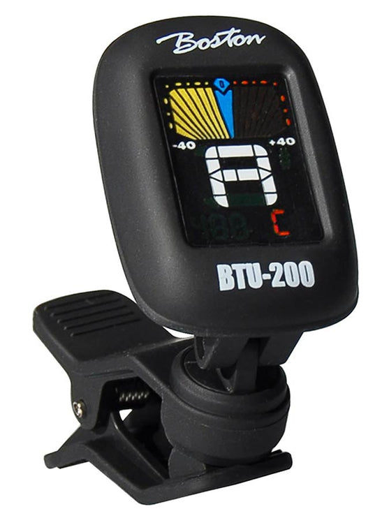 Boston - BTU-200 - Chromatic Clip Tuner (also G+b+u+v), With Full Color Display, 430-450hz