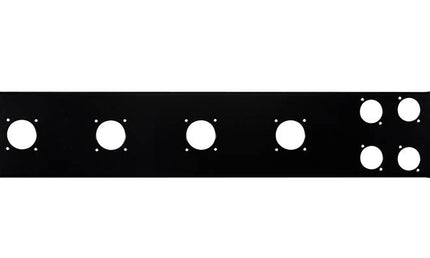 19 inch rack panel, 2 HE, metal, black, rack plate, bended edge, 4x 32mm speaker twist + 4x 24mm XL