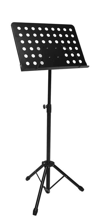 metal music stand with perforated desk (49x34cm), bulk packed (no individual carton)