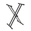 keyboard stand with 35,5cm top tubes, black, XX-model, twist lock, bolt-on tiers, compact packaging