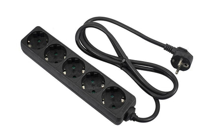 5 way power split, 3x1.5mm2, black, cable length 3 meter