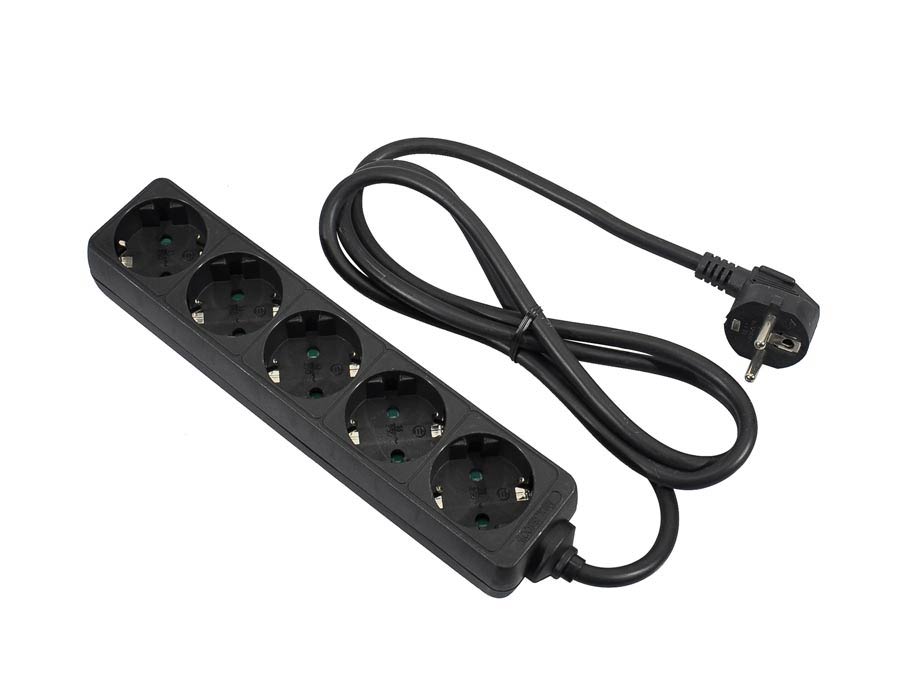 Boston - BPS-503-BK - 5 Way Power Split, 3x1.5mm2, Black, Cable Length 3 Meter
