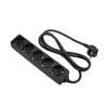 5 way power split, 3x1.5mm2, black, cable length 3 meter