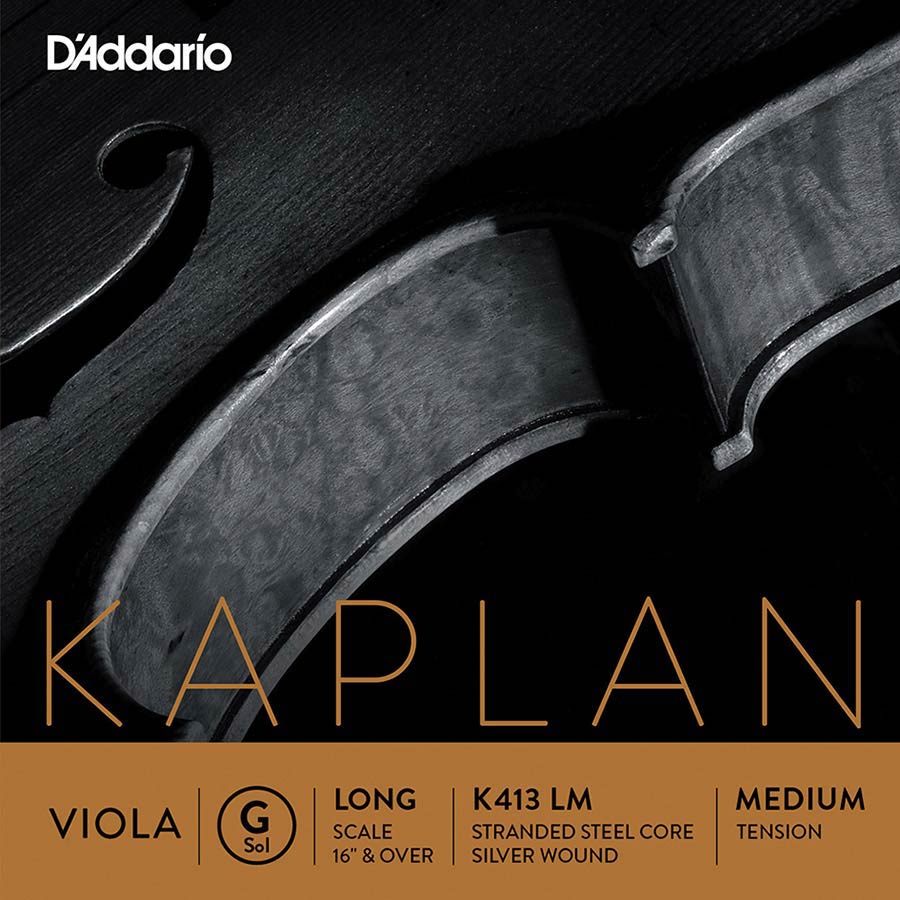 D'Addario K413-LM Altvioolsnaar G-3 stranded steel Zilver Omwonden Medium