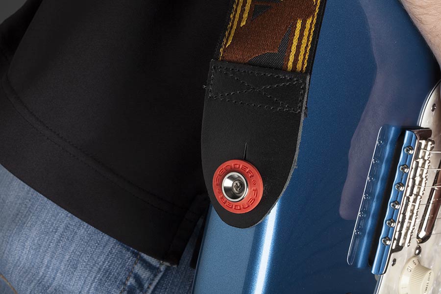 Fender - 990819000 - Strap Blocks, Rubber Strap Locking Rings, One Pair Red And One Pair Black