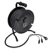 Boston - CR-02P-25 - Cable Drum, 25 Meter, In 2 Xlr Male And Female Schuko, Out 2 Xlr Female And Schuko