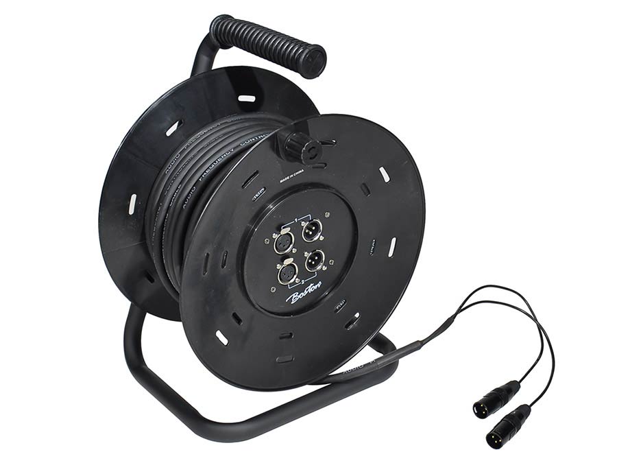 Boston - R-02-30 - Cable Drum, 30 Meter, In 2 Xlr Female, Out 2 Xlr Male