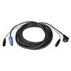 combined cable power and line, powerconnector  and XLR male to schuko and XLR female, 5 m