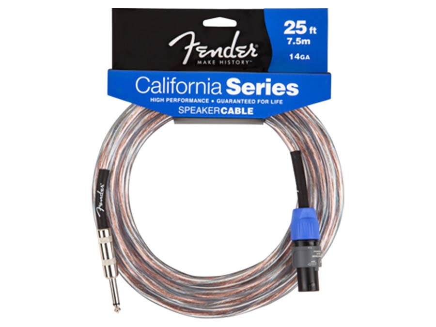 speaker cable 14GA / 2.5mm2, 25ft, 1/4" jack-speaker twist