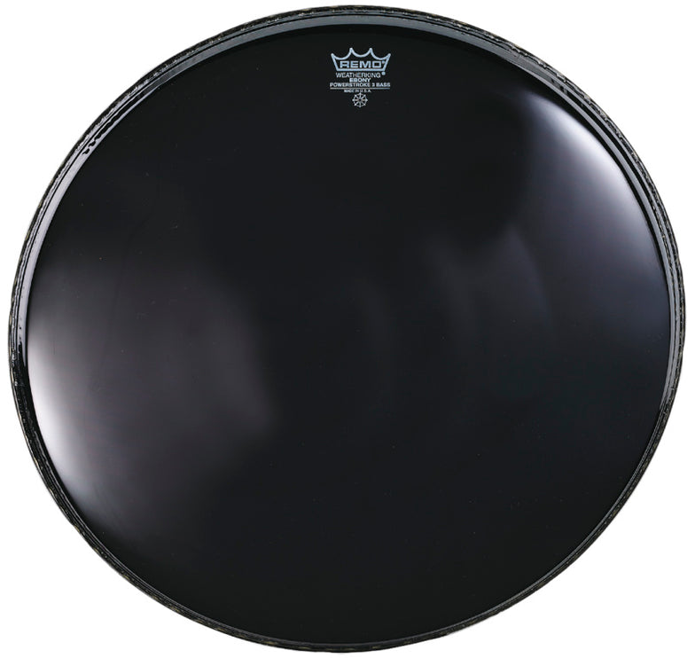 Remo - P3-1018-ES - 18" Powerstroke 3 Ebony Bass Drum Head with Dynamo Underlay