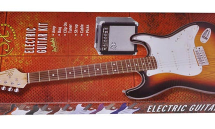 ST style electric guitar pack, 10W amp, bag, tuner, strap, cable & 6 picks,  candy apple red