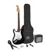 LEFTHAND ST style e-guitar pack, 10W amp, bag, tuner, strap, cable & 6 picks,  black