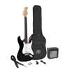 3/4 ST style electric guitar pack, 10W amp, bag, tuner, strap, cable & 6 picks,  black