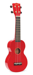 soprano ukulele, red, with bag